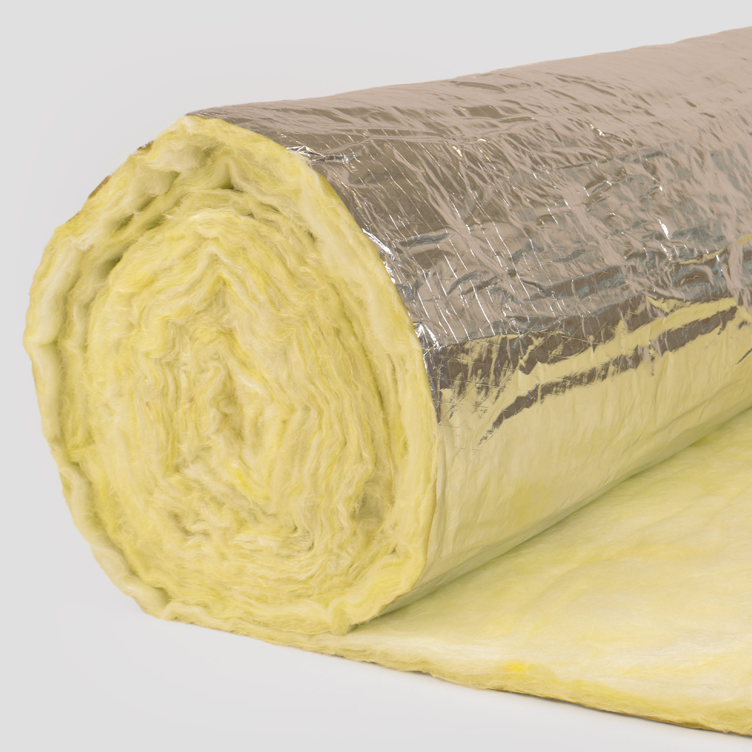 Lana de vidrio aluminio una cara 1,2x12 m (14,4 m²) 50mm Lana de vidrio aluminio una cara 1,2x12 m (14,4 m²) 50mm