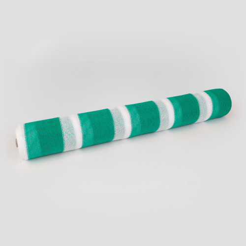 Malla Raschel Bicolor Verde-Blanca 80%