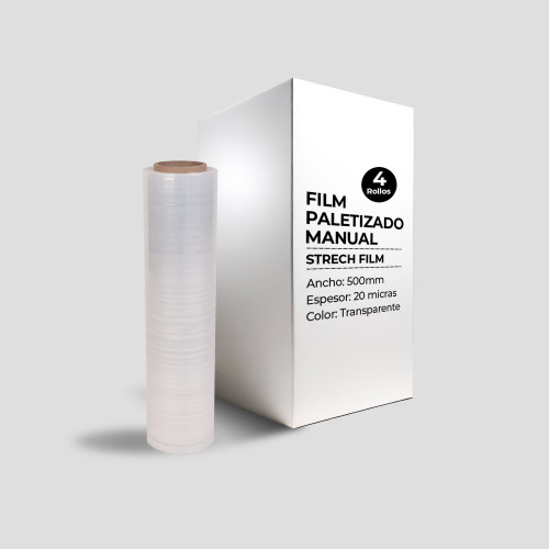 Strech Film Manual 500mmx20mic. 3 kg neto/rollo - Caja 4 rollos Strech Film Manual 500mmx20mic. 3 kg neto/rollo - Caja 4 rollos