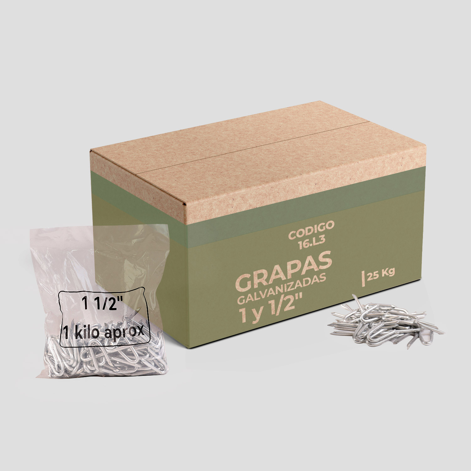 Caja Grapa 25 kg (1" 1/2) Caja Grapa 25 kg (1" 1/2)