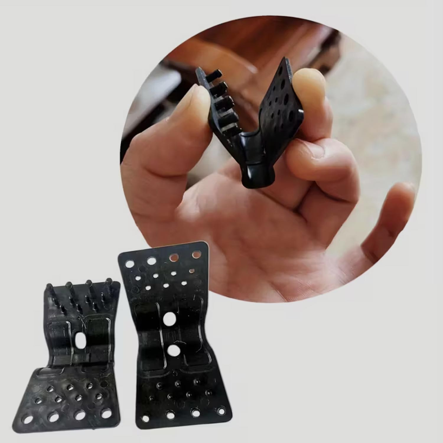 Broche rectangular malla raschel (caja de 1250 uds.)