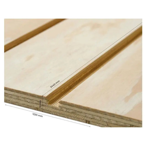 Tablero Terciado ranurado clásico 12 x 1220 x 2440mm (pallet de 85 un)