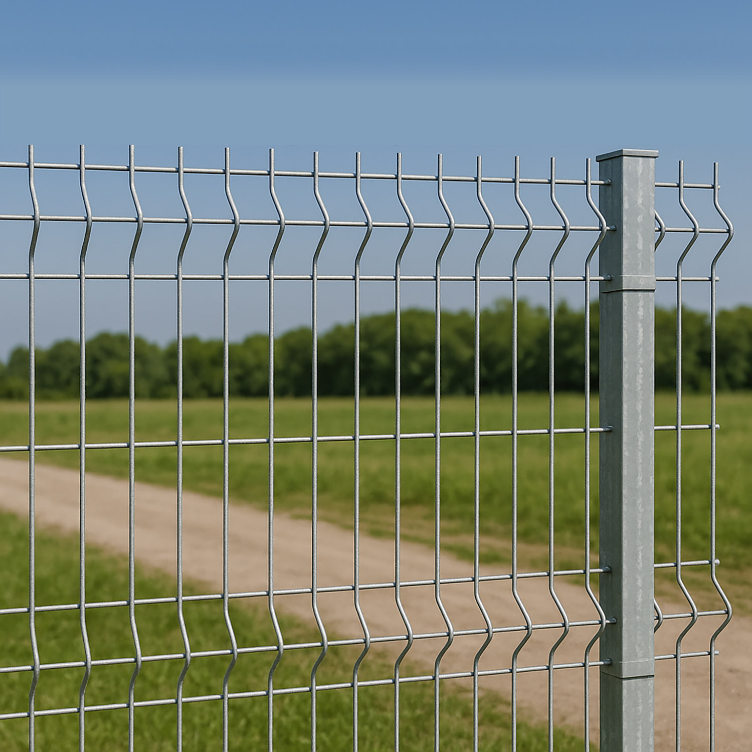 Panel malla 3D galvanizada  1,8 x 2,5 m (55mmx200mmx4,2mm) con 3 V