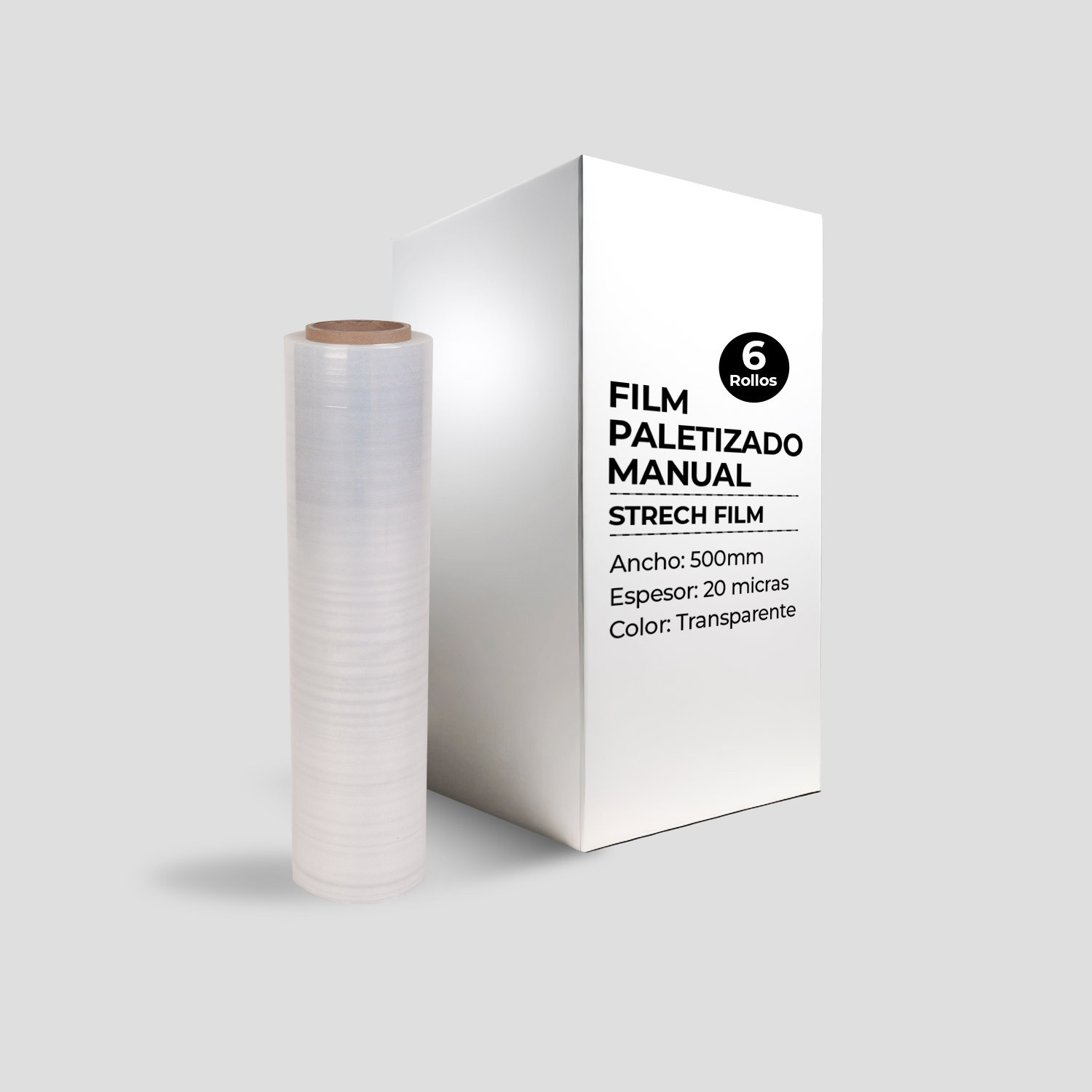 Strech Film Manual 500mmx20mic. 2kg neto/rollo - Caja 6 rollos Strech Film Manual 500mmx20mic. 2kg neto/rollo - Caja 6 rollos