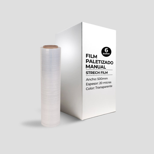 Strech Film Manual 500mmx20mic. 2kg neto/rollo - Caja 6 rollos Strech Film Manual 500mmx20mic. 2kg neto/rollo - Caja 6 rollos