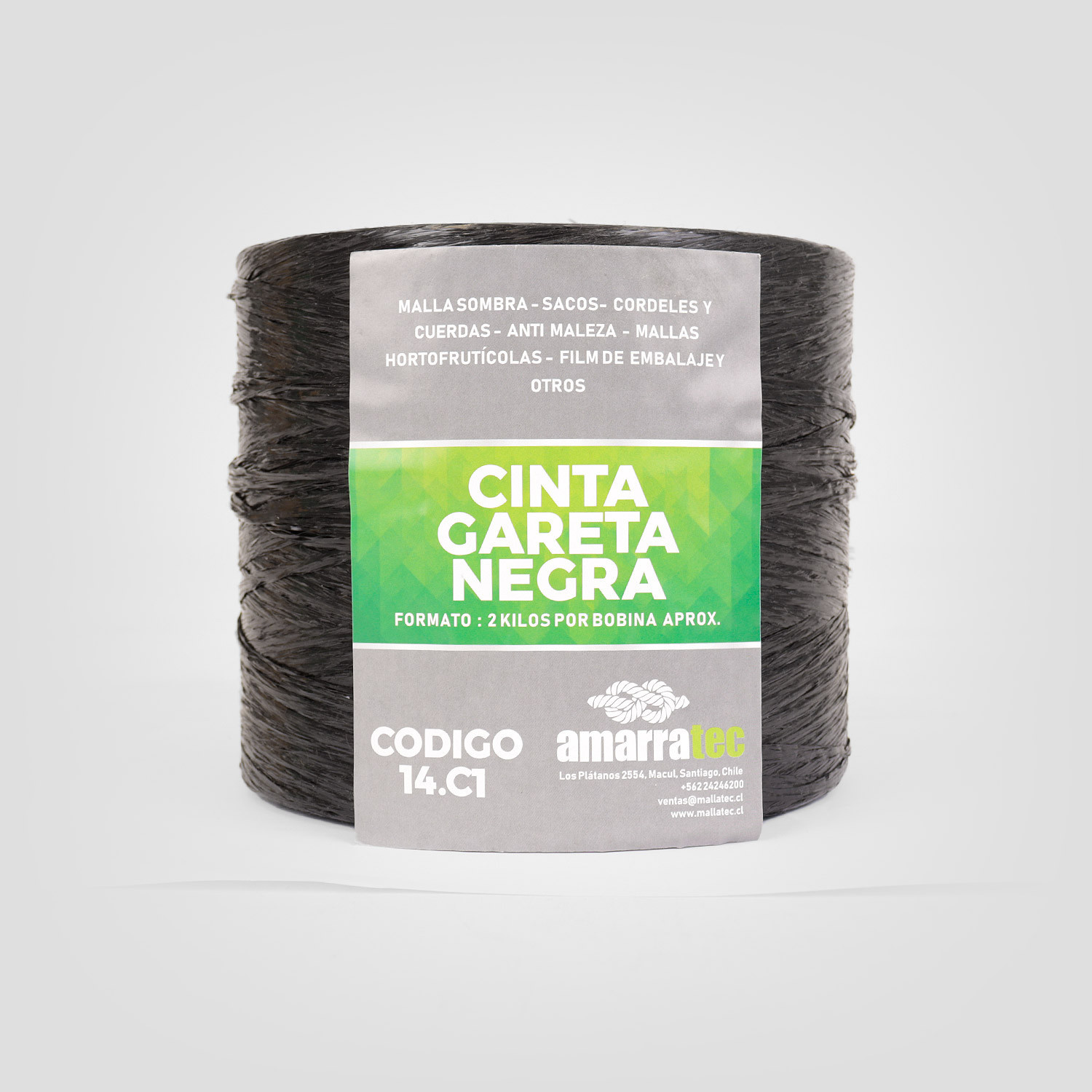 Cinta gareta negra (bobina de 2 kgs) (12 Kilos) Cinta gareta negra (bobina de 2 kgs) (12 Kilos)